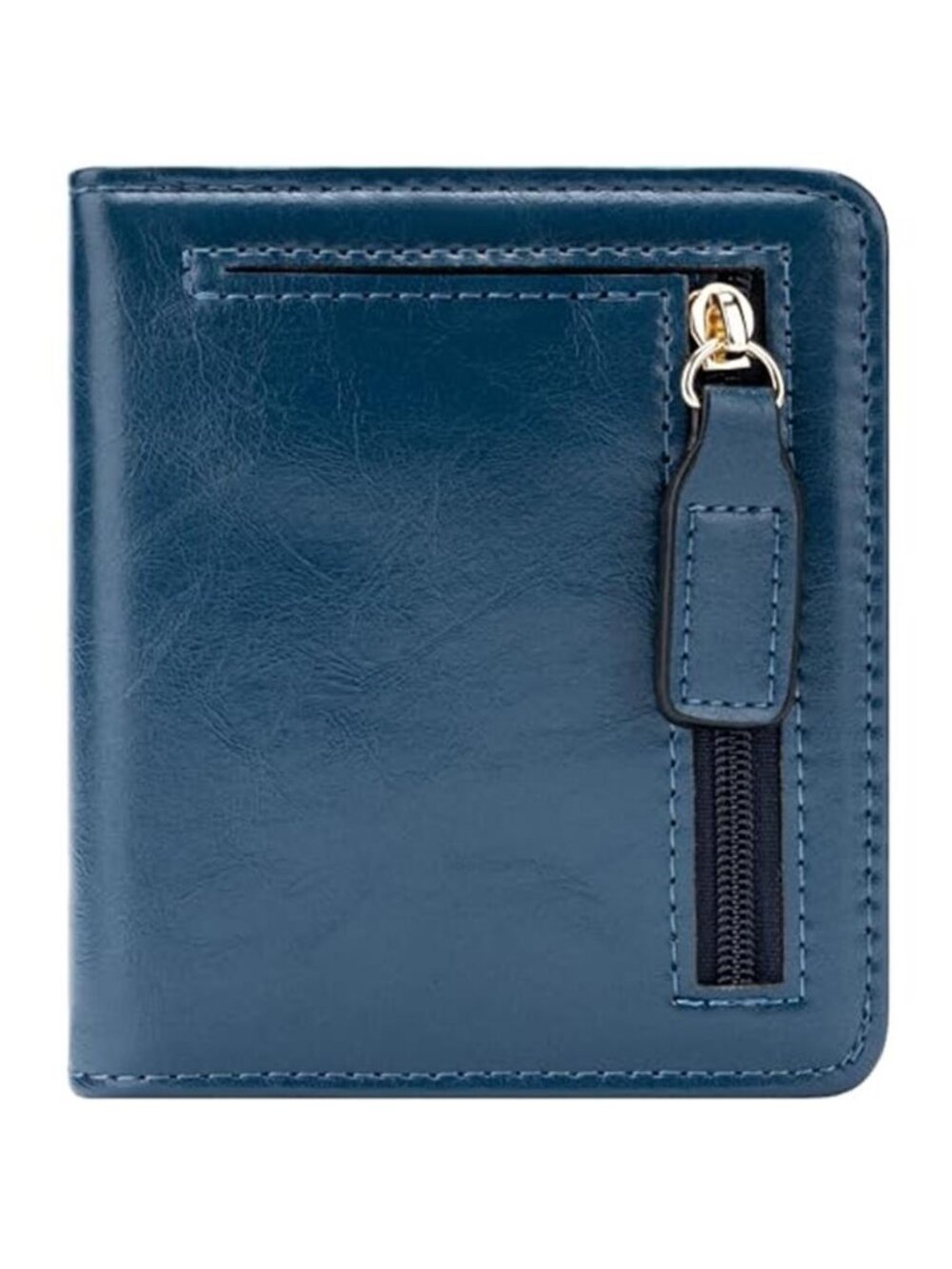 Small RFID Blocking Wallet Women Slim Bifold Card Holder ID Window Zipper Travel